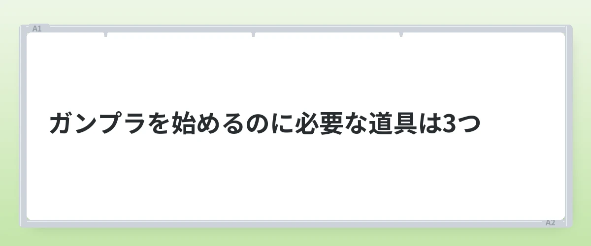 ガンプラを始めるのに必要な道具は3つ